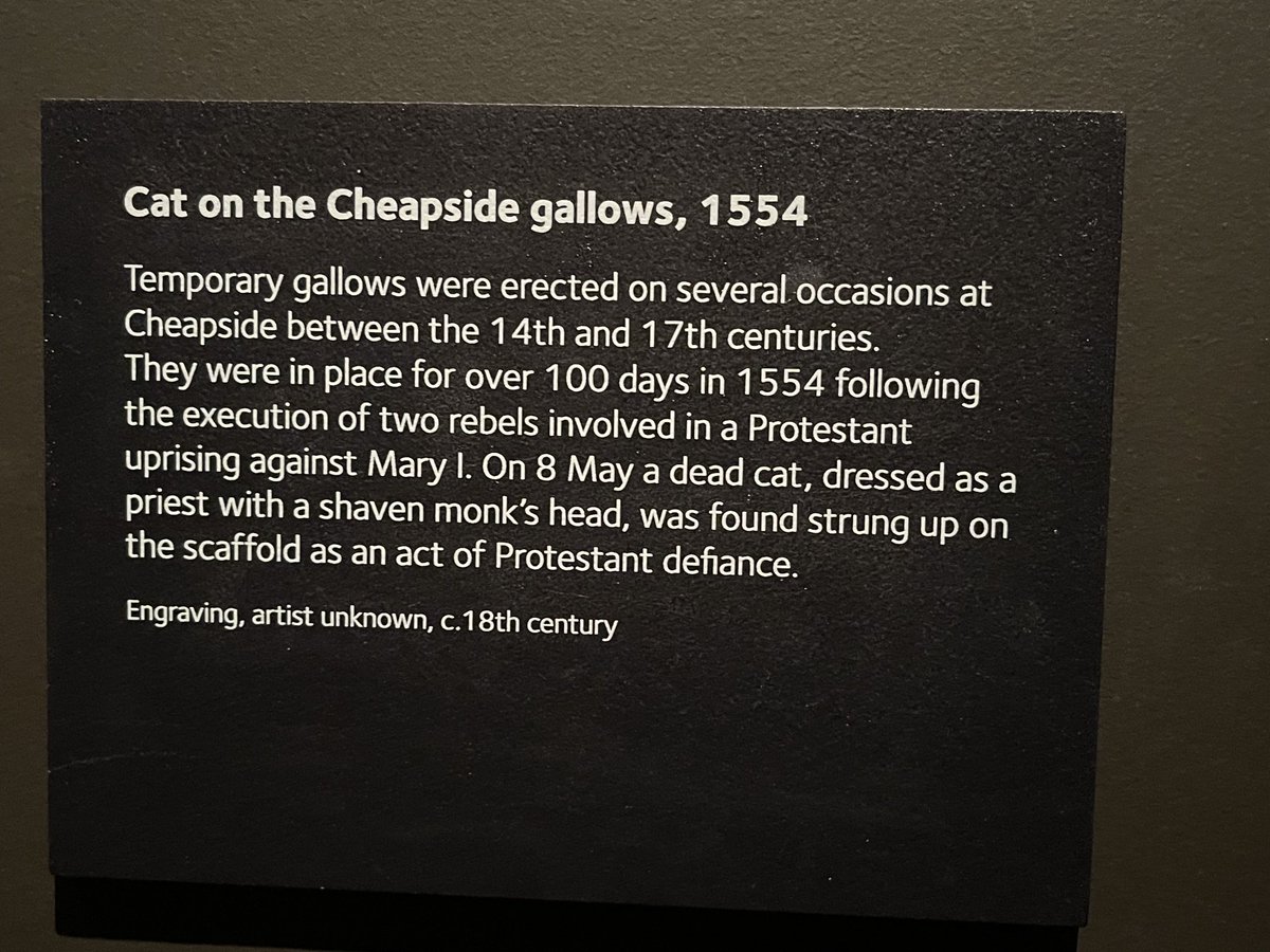 Barb_Drummond's tweet image. #Cat on #Gallows #Cheapside from @LondonDead exhibition #protest #history