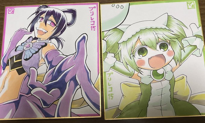 カガリちゃんとゆまちゃんの中色紙2枚出来ました。 