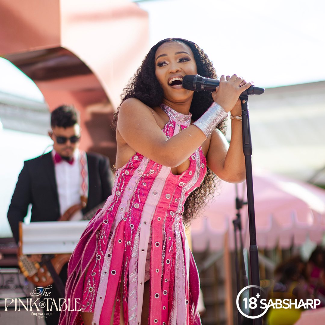 brutalfruitsa's tweet photo. Step into #ThePinkTable where sparkle meets celebration! ✨

What’s calling your name besties? 

A. The MAC station for your glam glow-up.  B. The Mangwani Spa zone to unwind in pink style.  C. Zee Nxumalo’s stage to dance the day away. 
D. Laughing, loving, and living it up with your besties in pink style! 
 QT your answer using #ThePinkTable and something sparkly might be waiting for you! 🥂