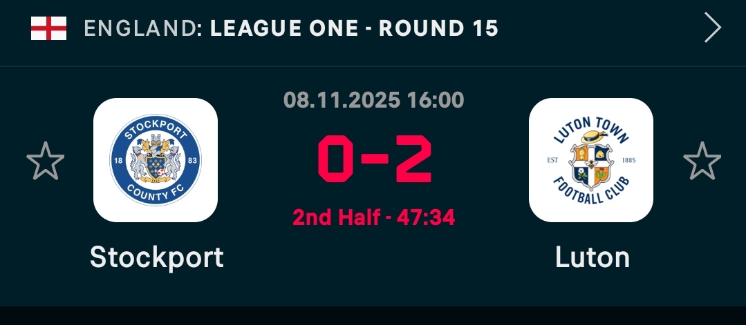 NutmegNerd's tweet photo. Jack Wilshere's Luton, 
On a 3-game winning streak are leading the league leaders 0:2  away from home!
#SuperJack https://t.co/3UyjqP2hAW