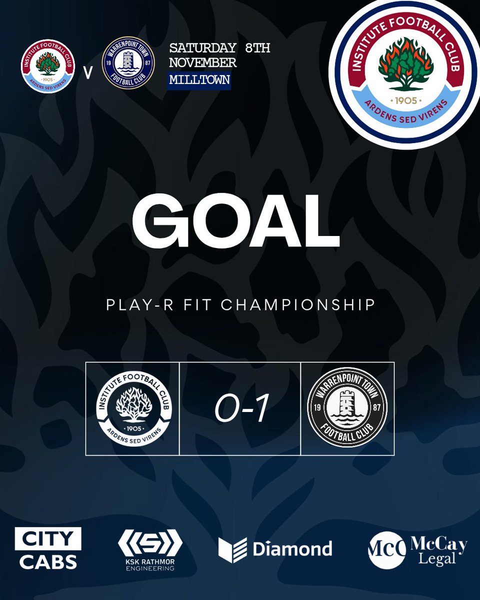 Warrenpoint take the lead 

Institute 0-1 Warrenpoint Town 

##CmonTheStute