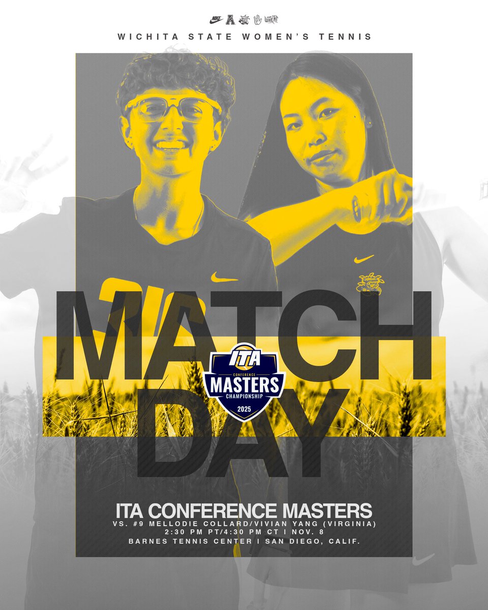 Date with No. 9 for a place in the final.

🏆 ITA Conference Masters Semifinals
🆚 No. 9 Collard/Yang (Virginia)
🕟 4:30 PM CT
🏟️ Barnes Tennis Center
📍 San Diego, Calif.
📊 linktr.ee/GoShockersWTEN