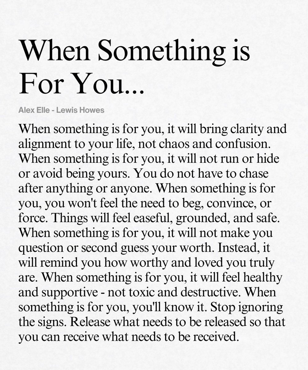 When something is for you,...