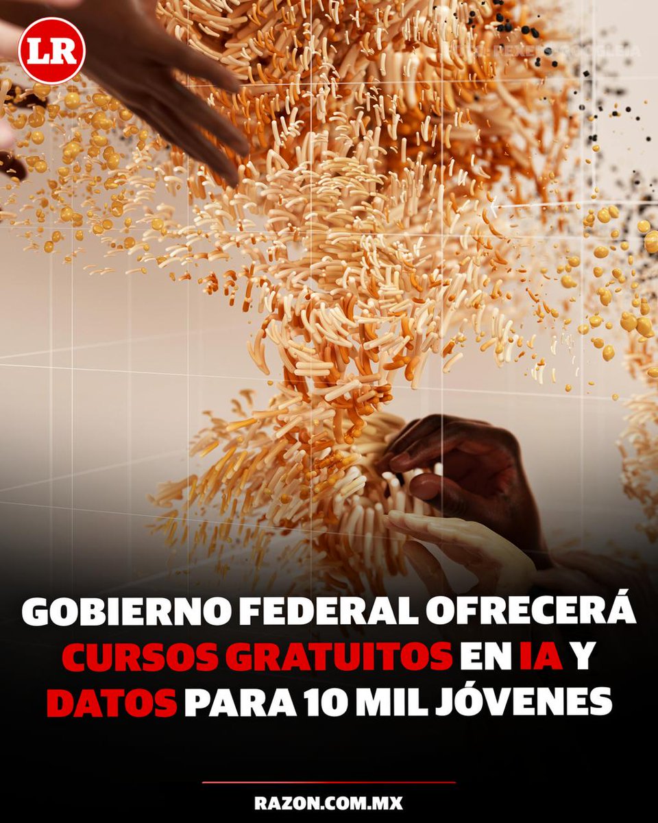 LaRazon_mx's tweet image. 🚀 ¡México apuesta por el talento joven! La Presidenta Claudia Sheinbaum anunció un plan de formación tecnológica para que miles de jóvenes dominen inteligencia artificial, ciencia de datos y ciberseguridad sin barreras económicas 💻✨
 🎯El objetivo: que ninguna mente brillante…