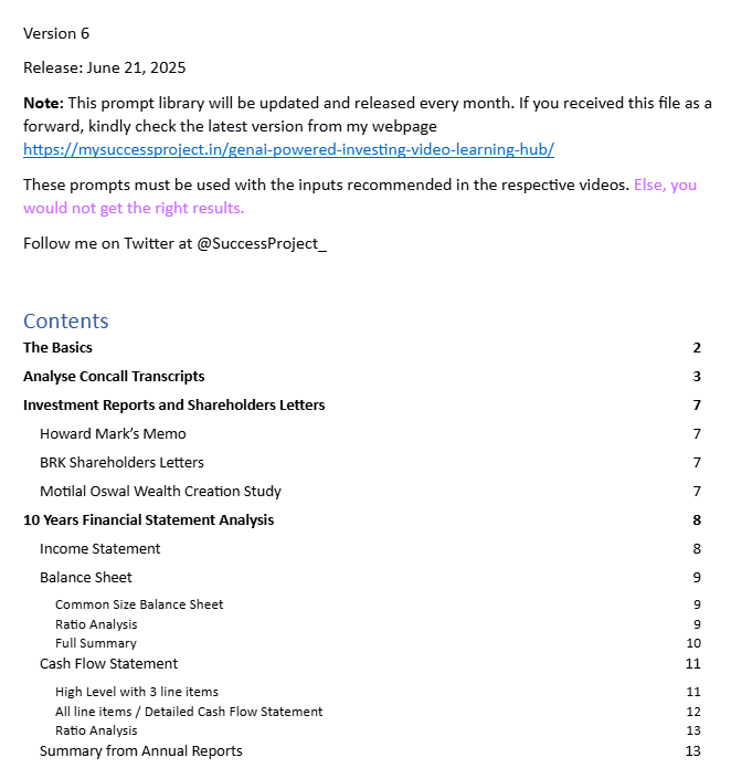 SuccessProject_'s tweet image. AI Learning hub for long-term investing covering around 70+ use cases.

Downloadable prompts are available at

mysuccessproject.in/genai-powered-…

Don&apos;t miss if you are a long-term investor.