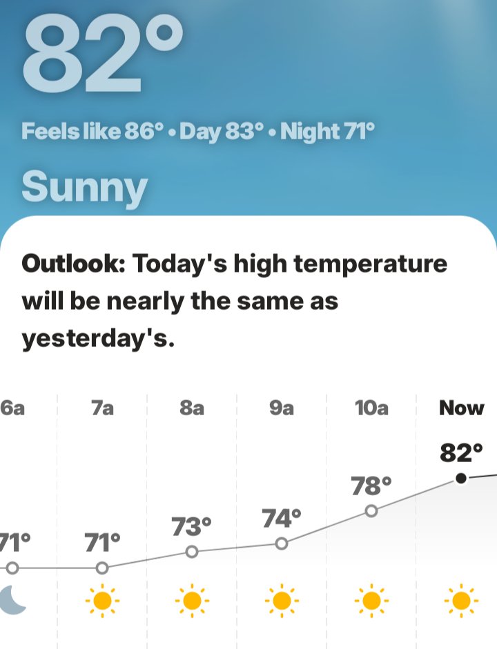 I've heard a cold front is coming n highs will only make it to the low 70s