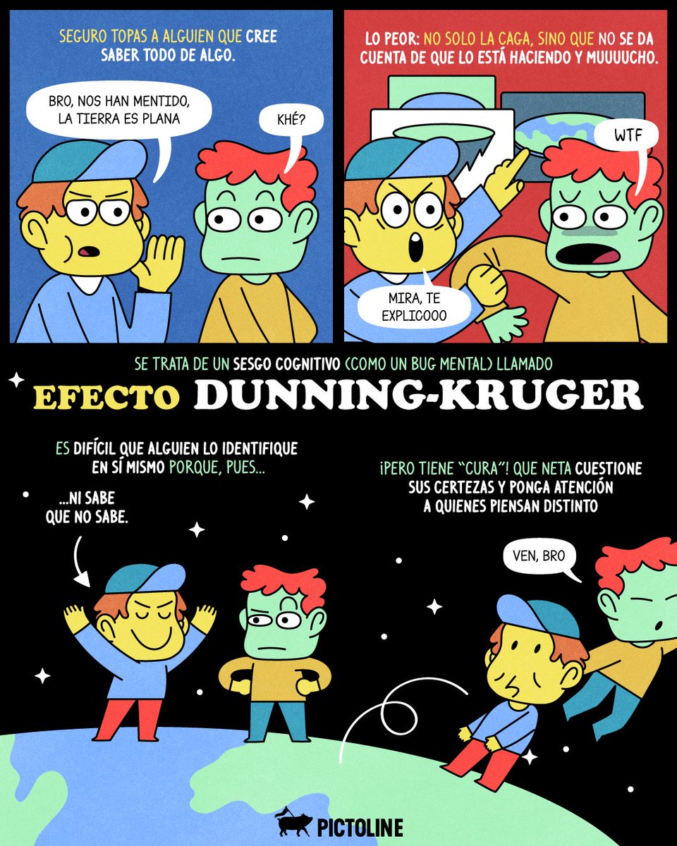 pictoline's tweet image. 🤳 Siempre sale esa persona todóloga, pero ni sabe nada y nomás se anda exhibiendo sin darse cuenta 🫠 ¿siono? 👀

#efectodunningkruger #ignorancia #conocimiento #reflexion #sociedad #debate #dialogo #pictoline