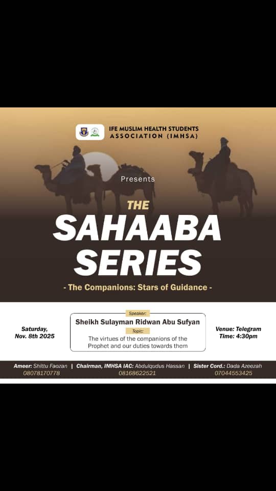 Hameed_360's tweet photo. 📍📍📍

📍 *It’s happening now*  

🎙 *Topic:* *“The Virtues of the Companions of the Prophet and Our Duties Towards Them”*  
👤 *Speaker:* Sheikh Sulayman Ridwan Abu Sufyan

🔗 *Join us via the link below:*  
https://t.co/racNoLMgjG https://t.co/LgFrYkLEmp