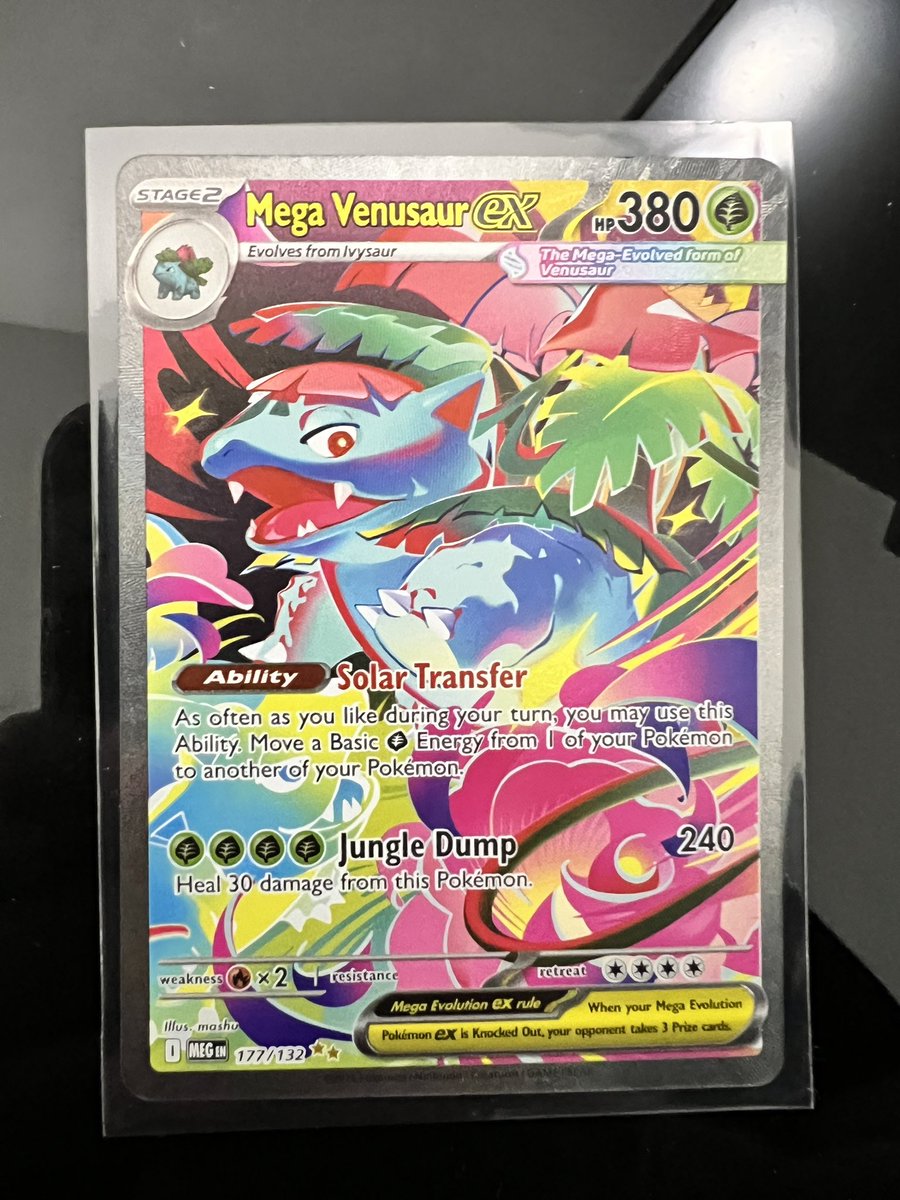 fpfrances1's tweet image. Selling my Mega Evo Venusaur SIR fresh from a booster bundle. $175 + shipping. If you interested let me know in the comments. #pokemom