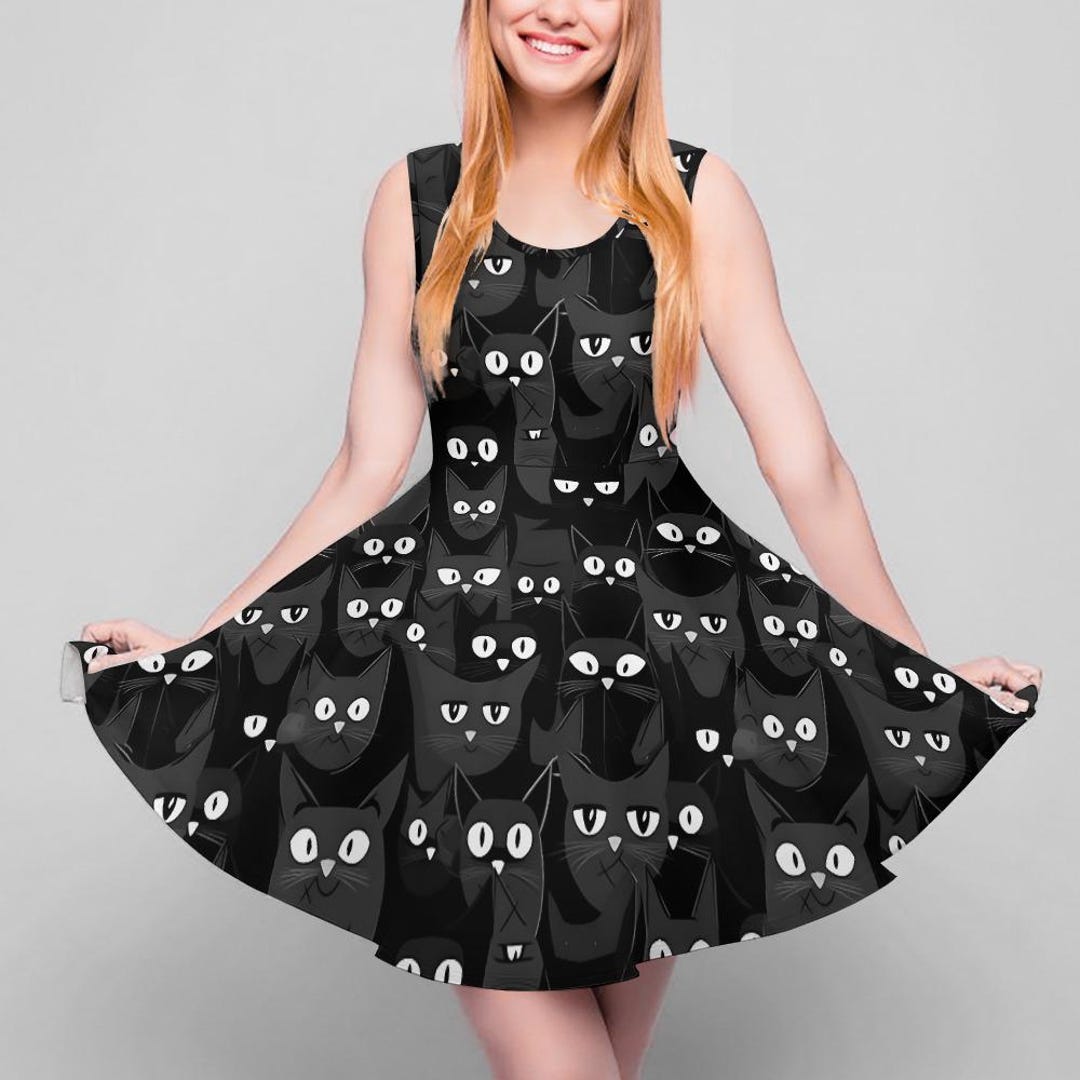 KylieYIAH's tweet image. Black Cat Skater Dress: Gothic Witchcore Sleeveless A-Line by FreyjasAlchemy: 27.50 USD

🐾 Channel your inner cat queen in this stunning Black Cats Round Neck Sleeveless Big Hem Dress!… dlvr.it/TP8bL8 #BlackCatDress #GothicFashion #Witchcore #CatLovers #HalloweenOutfit