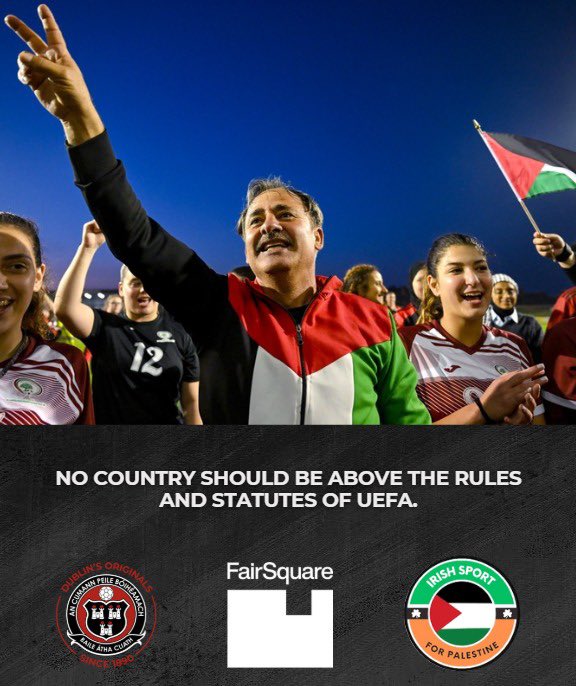 No country should be above the rules and statutes of UEFA: FAI delegates from across Irish football voted overwhelmingly today to call for Israel's removal from UEFA competition.
