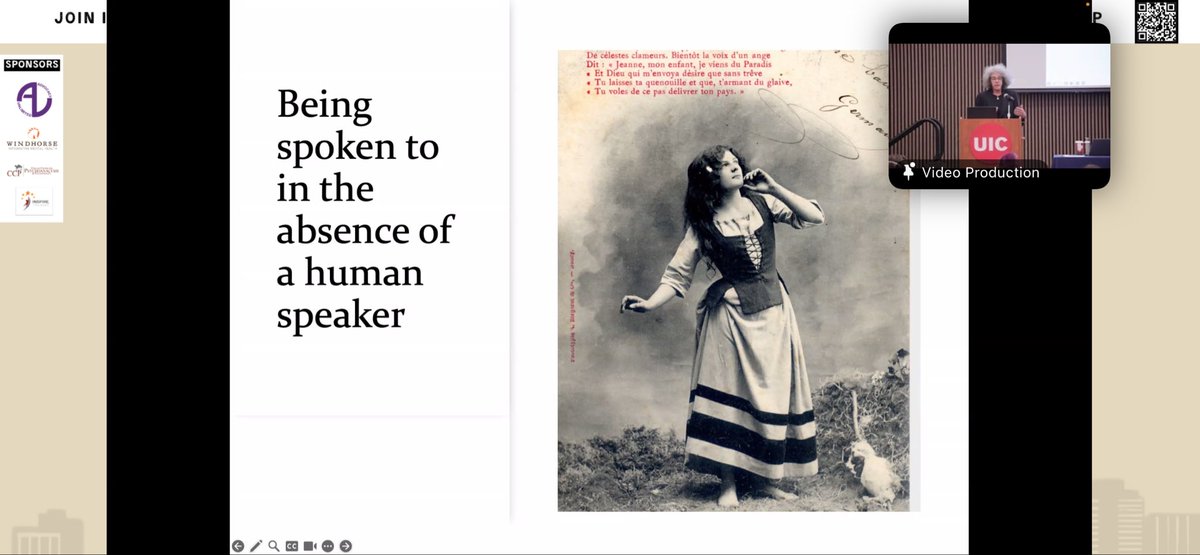 schizosemia's tweet image. Anthropologist Tanya Luhrmann starting her talk with a slide of Joan of Arc at the International Society for Psychological and Social Approaches to Psychosis.
.
.
.
#tanyaluhrmann #tmluhrmann #isps #ispsus #psychosis #psychoses #hearingvoices #paracusia