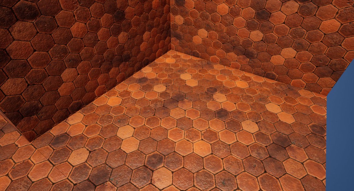 PaburoVIII's tweet image. I practiced what I did in #SubstanceDesigner a Terracotta Tiles, also I implemented it in #Unreal5

#3d #3dart #material #environment #gameart 

@PlanetaCG