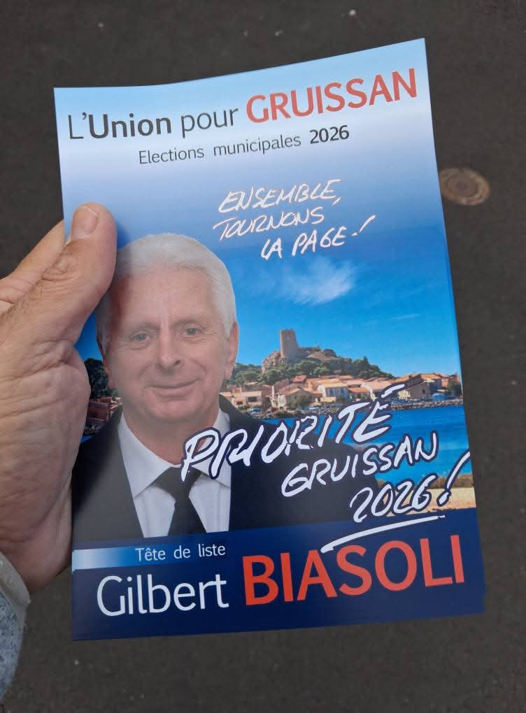 Elections Municipales #gruissan 
Ce jour boitage  des nouveaux tractes sur la commune. 
Tous avec Gilbert Biasoli 🚀
Liste "Priorité Gruissan 2026" 🇨🇵