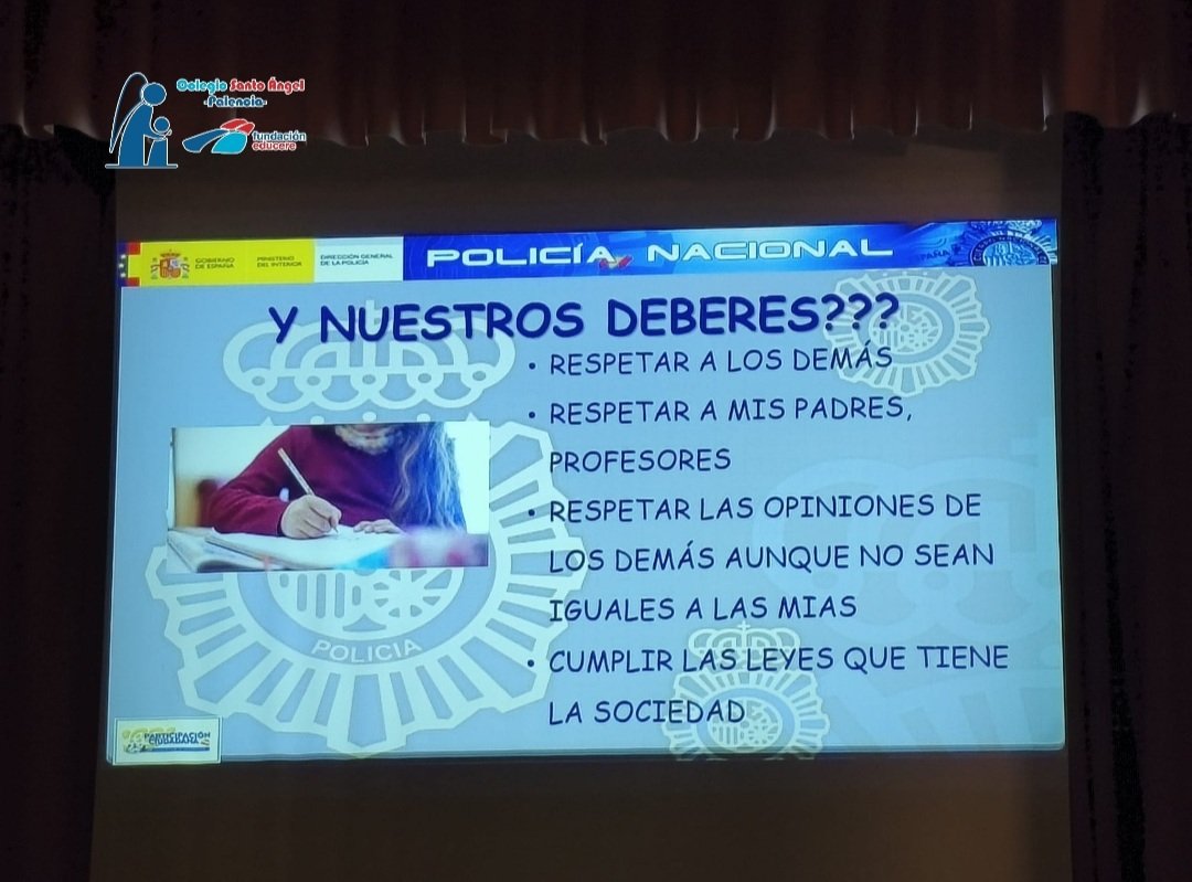 Dentro de las actividades del Plan de Seguridad y Confianza Digital, los alumnos de #secundaria reciben diferentes charlas impartidas por la <a href="/policia/">Policía Nacional</a> #PSCD #santoángelpalencia #yosoysantoángel #somossantoángel #somoseducere #SomosTuCole <a href="/escacyl/">Escuelas Católicas Castilla y León 🧡</a> <a href="/FundEducere/">Fundación Educere</a>