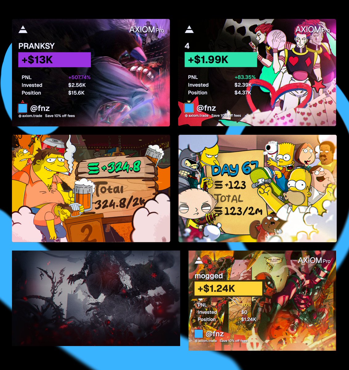 I've been a bit quiet for a minute

improved a lot lately, developed new techniques for my design process, and am taking all my designs a step further

If you're a trader/creator/founder or whatever and wanna make your account look dope

hmu.