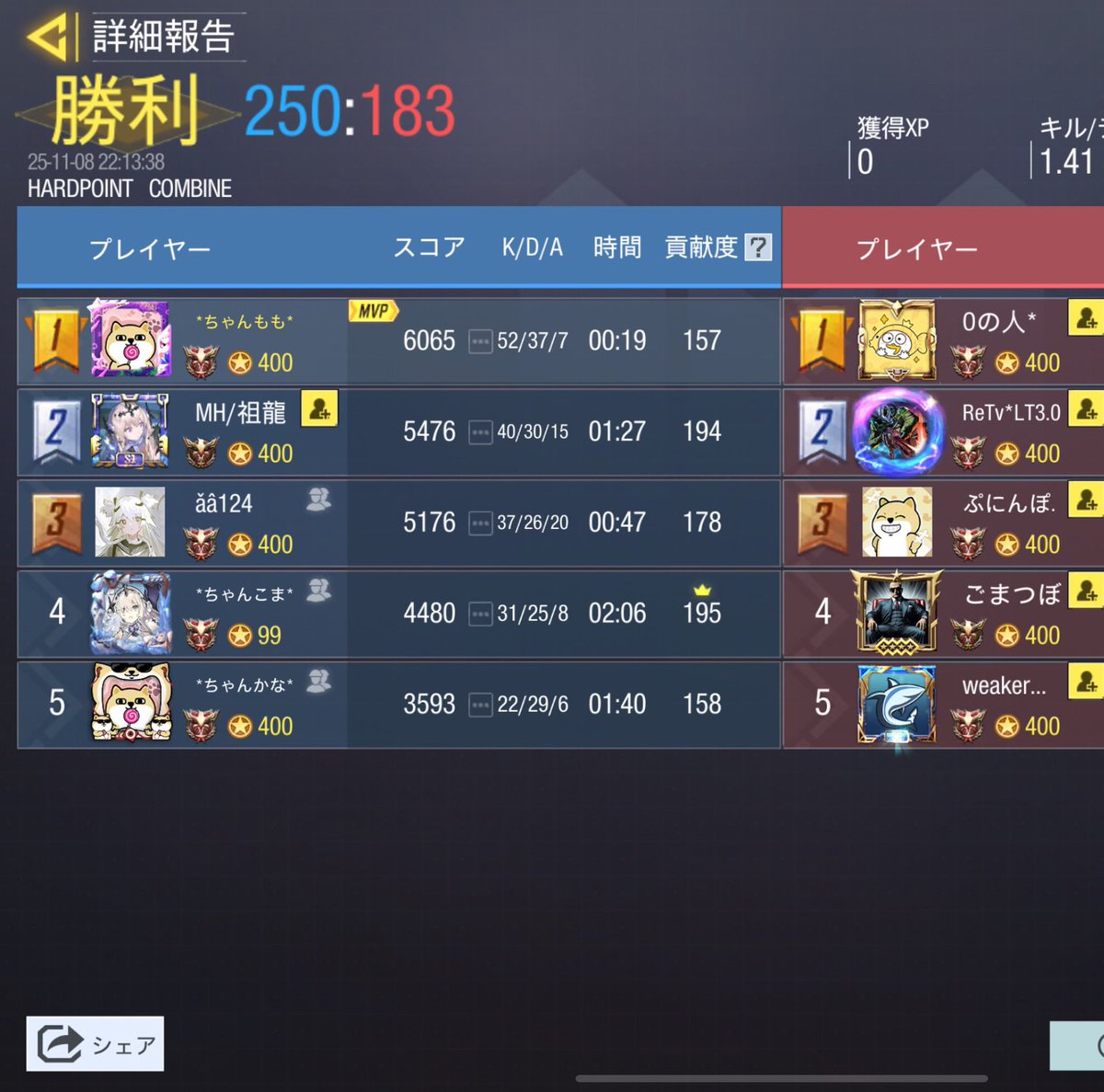 Vs ぷにを。様

4-0 Win

対戦ありがとうございました🙇