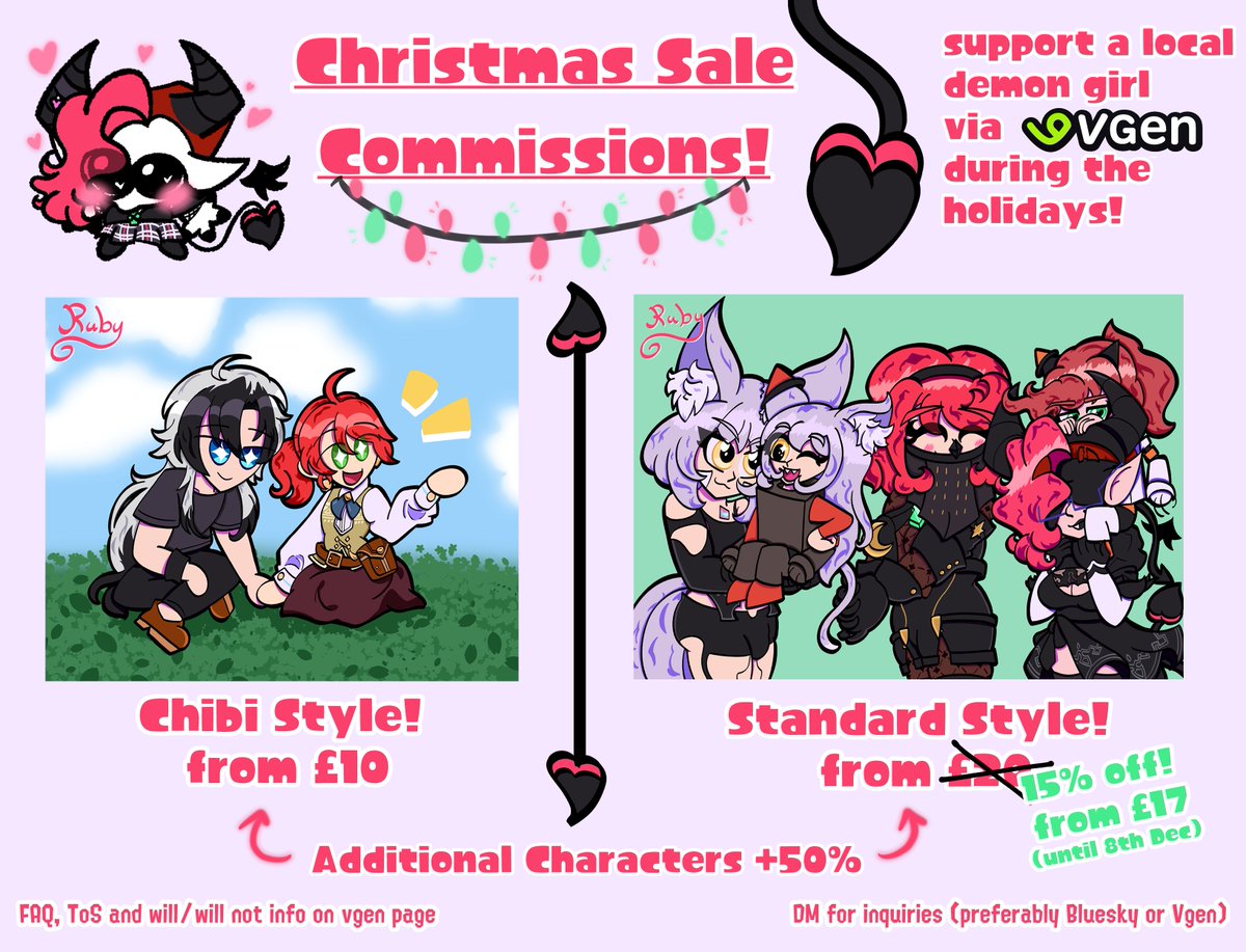 hiya pookies! (≧◡≦) 🫶
my c*mms on <a href="/_VGen_/">VGen ✨ comms made easy</a>  are open
this time with 15% off my standard style! (until 8th Dec) 
Any support is appreciated, thank you 🙏 
even just a rt goes a long way  
#VGenComms #VGenOpen