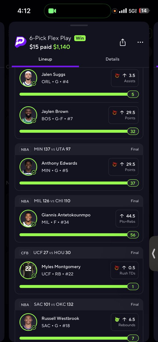 Devoo85's tweet photo. @TheChefKayy @PrizePicks Switched out Sengun but shii cash✅✅✅ https://t.co/xsEEYTCSed
