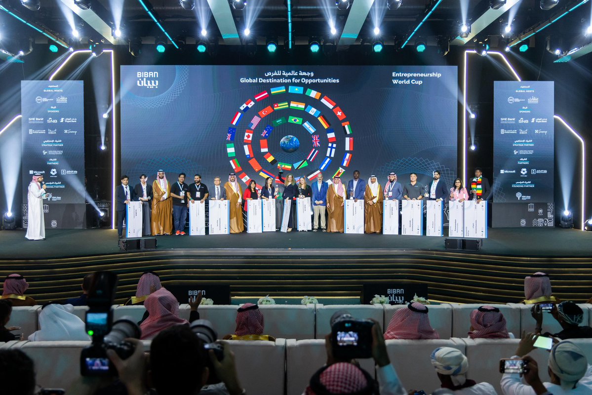 أبارك لشركة "Swijin AG" السويسرية فوزها بكأس العالم لريادة الأعمال، الذي أقيم ضمن فعاليات #ملتقى_بيبان_2025 بمشاركة أكثر من 10 آلاف مشارك من 169 دولة.