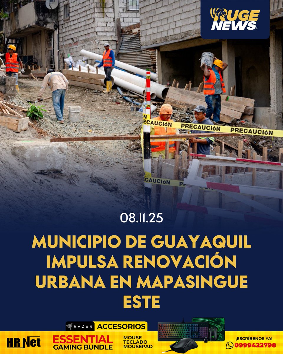 El Municipio de Guayaquil construye escalinatas, accesos viales y un sistema de aguas lluvias en Mapasingue Este, beneficiando a más de 7.000 moradores de cinco cooperativas. Las obras transforman sectores olvidados por años. #AquilesAlvarez #Guayaquil #RugeNews