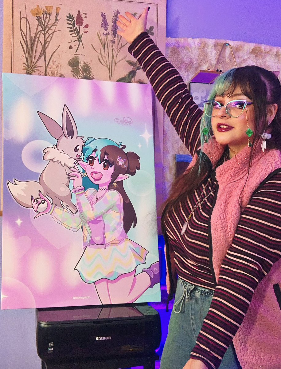 For anyone curious about an update on this, we got a happy ending after all! 💖

Twitch staff offered to reprint + ship a new canvas to me with my expanded border edit. 🥹

Here it is in great condition and without genAI! I love it so much! 😭💕