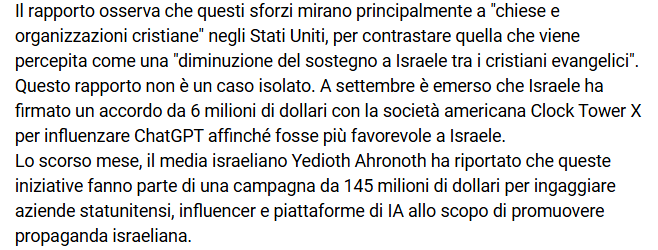 anubi77787292's tweet photo. Haaretz riferisce che negli ultimi mesi Israele ha firmato contratti da milioni di dollari per promuovere reti di bot incaricate di amplificare narrazioni pro-Israele online e influenzare sia i risultati di ricerca che le risposte dei chatbot basati su IA.😠

@Spectator_MENA https://t.co/KKt22hAipc
