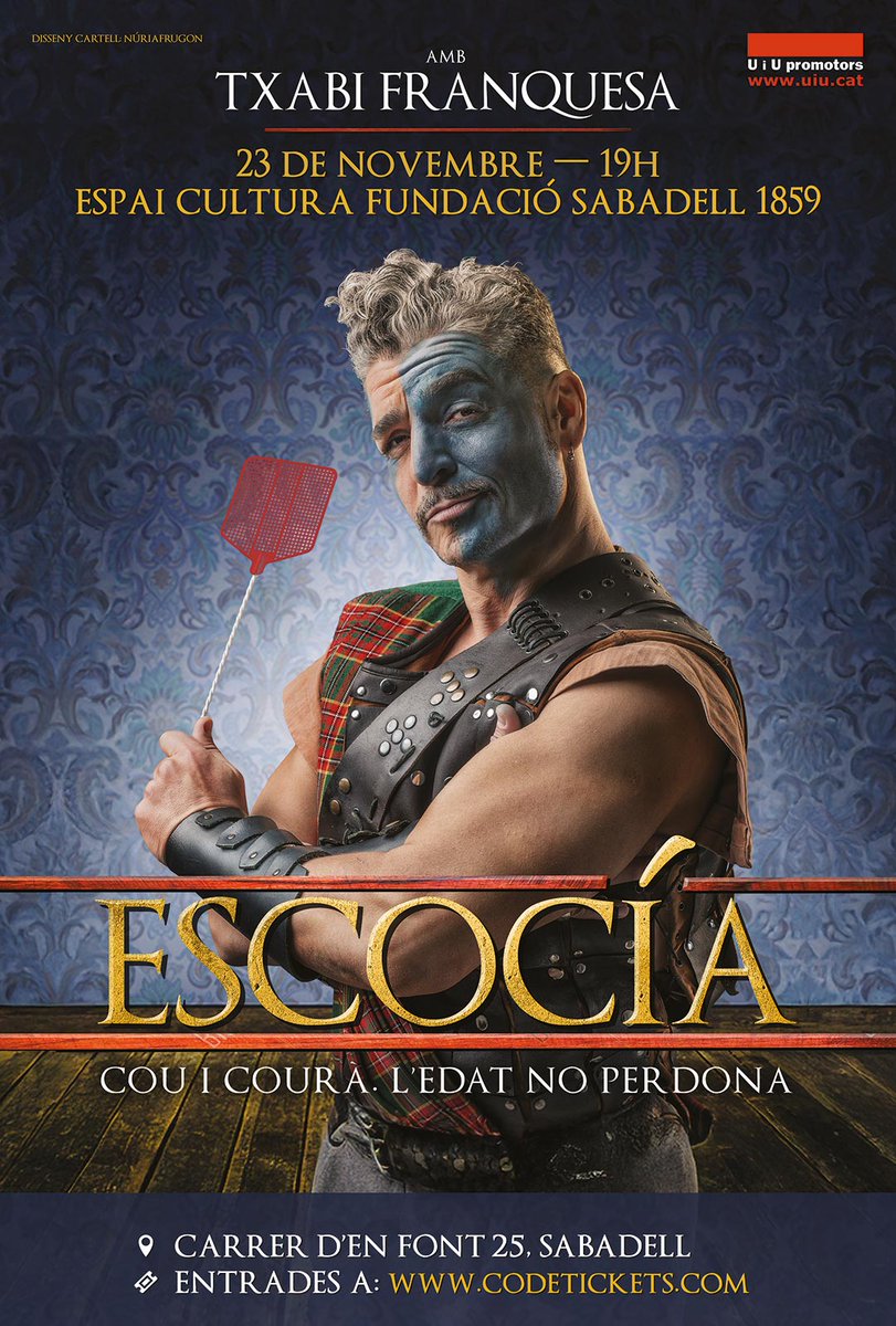 🏴󠁧󠁢󠁳󠁣󠁴󠁿 Cou i courà. L'edat no perdona...

✅ 'Escocía', amb Txabi Franquesa
📅 Diumenge 23 de novembre de 2025, 19.00
📍 Auditori Gran de l'Espai Cultura #Sabadell
🎟️ f.mtr.cool/ndvuulmuhe
