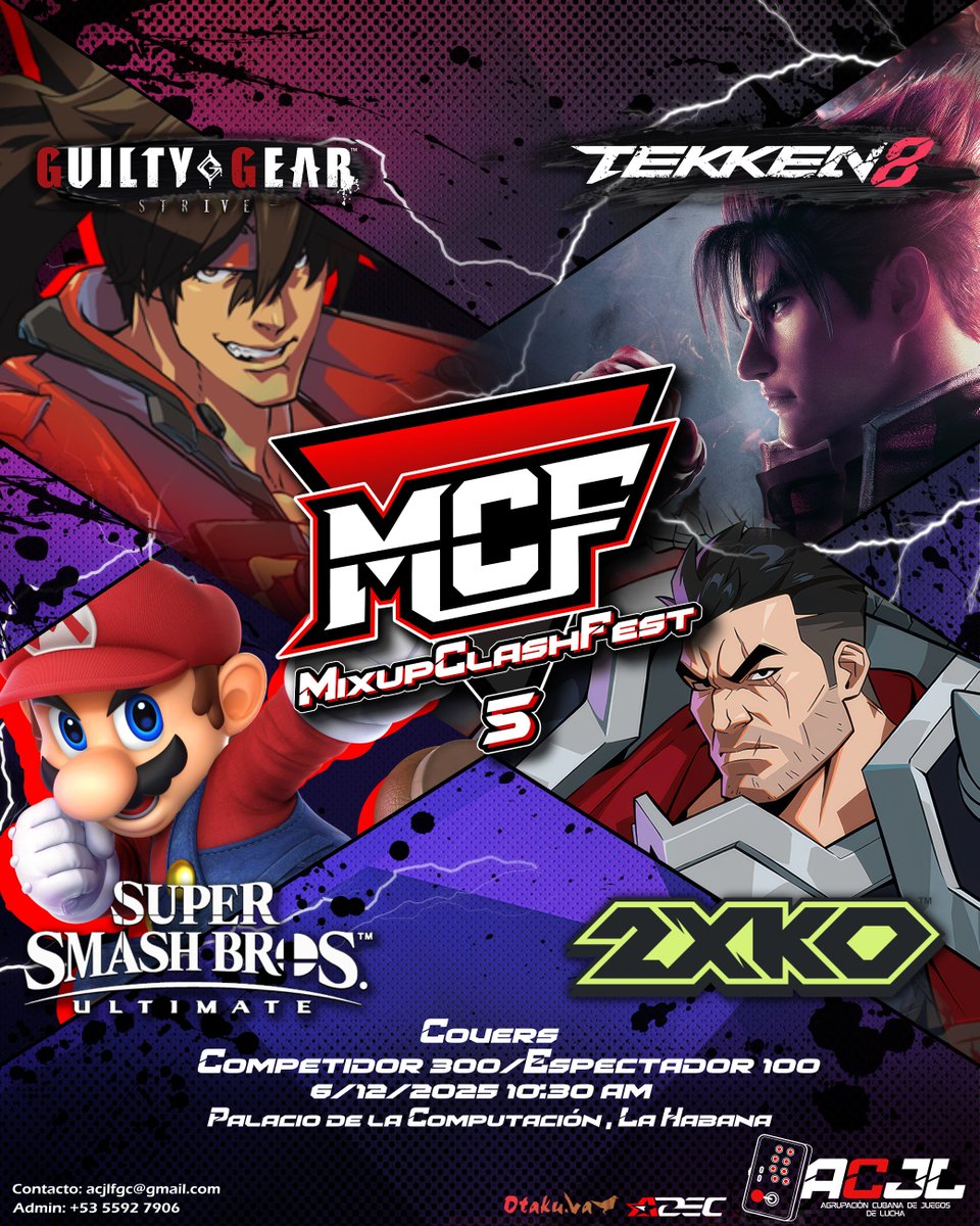 fgc_cuba's tweet image. Mixup Clash Fest es el evento principal organizado por la ACJL en su campaña de apoyo a la competitividad en juegos de lucha.

¡Y nosotros sí que sabemos como cerrar el año!

El punto de reunión de todos los Fighting Games está aquí con nosotros. Estamos ya en nuestra quinta...🧵