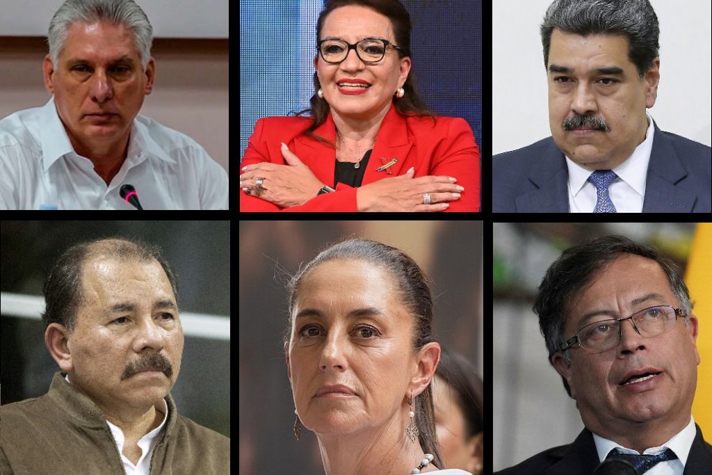 🚨Tenemos que salir de esta plaga cuanto antes, ellos son el cáncer de Latinoamérica 
#Cuba #Honduras #Venezuela #Nicaragua #Mexico #Colombia 
Seis dictadores que le hacen la vida imposible a su pueblo, hambre, miseria, escasez, apagones, adoctrinamiento, represión, muertes,