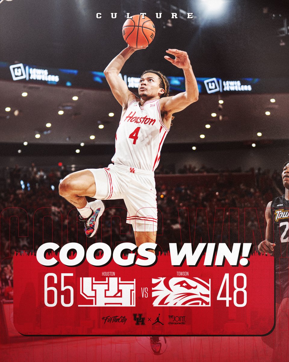 UHCougarMBK's tweet image. COOGS WIN
presented by @thejointchiro 

#ForTheCity x #GoCoogs