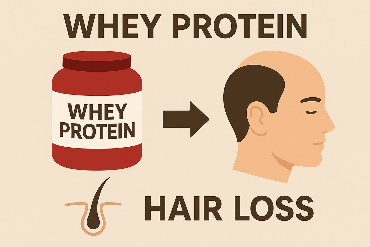 After my previous post on whey protein and hair loss, many people texted me for more details.
So here’s the mechanism in simple language 👇

1️⃣ What is Androgenic Alopecia?
It’s the most common cause of hair loss in men driven by genetics and hormones.
The main culprit is