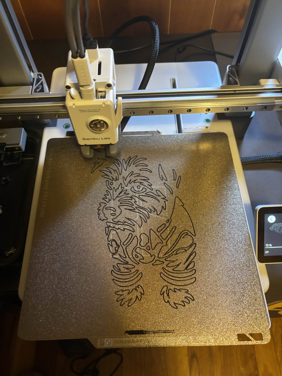 I recently purchased a replicator (<a href="/BambulabGlobal/">Bambu Lab</a> A1). Printing out my first original design, wall art of my dog. Spock the pup is looking pretty good so far.