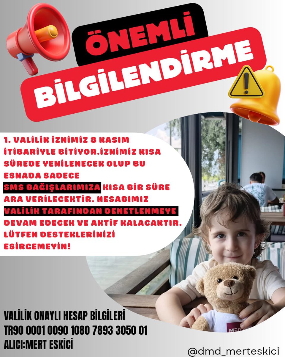 ÖNEMLİ BİLGİLENDİRME❗️❗️

1.Valilik iznimiz bitiyor,kısa sürede 2.valilik iznimizi alacağız.Sadece sms bağışlarımız duracak.

#YeşilVatanSeferberliği #TSvALY #cumartesi #ANTvBJK Muçi Salih Alanyaspor Atatürk Arif Abraham 8 Kasım