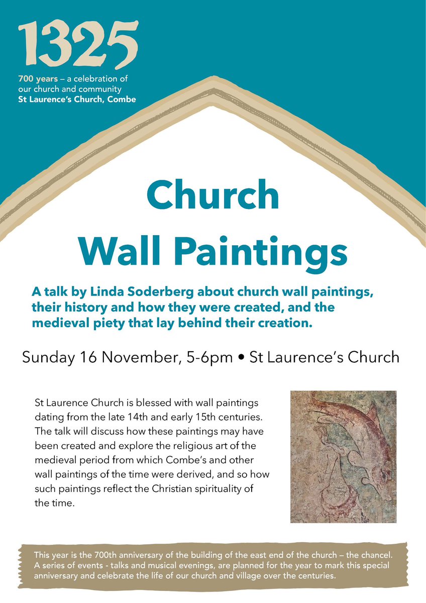 Nievre's tweet photo. The last talk in the 1325 anniversary series at St Laurence’s Church, Combe is on Sunday 16 November. All very welcome. Refreshments will be served after the talk. 👇 https://t.co/VzKoq1KWKM