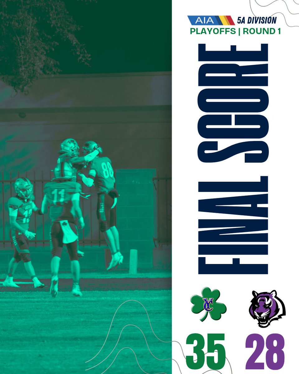 Big win for the Shamrocks! 🏈🎉 Yuma Catholic Varsity beat the Millenium Tigers 35−28 to move on to the second round of the AIA 5A playoffs. Incredible effort from the team.
Way to Shamrocks!☘️🙌🏼
#YumaCatholic