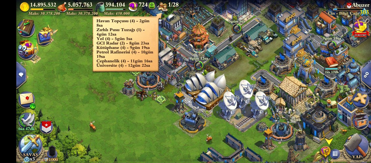 ageofempires2c5's tweet photo. Kütüphane, Cephane, Üniversite ve Yol Yükseltmesi çok önemli! 
Seviye 303 oldum, Bilgi Çağı'na geldim! 
DomiNations oynamaya devam! 

#DomiNations https://t.co/vDQmJoJWXI