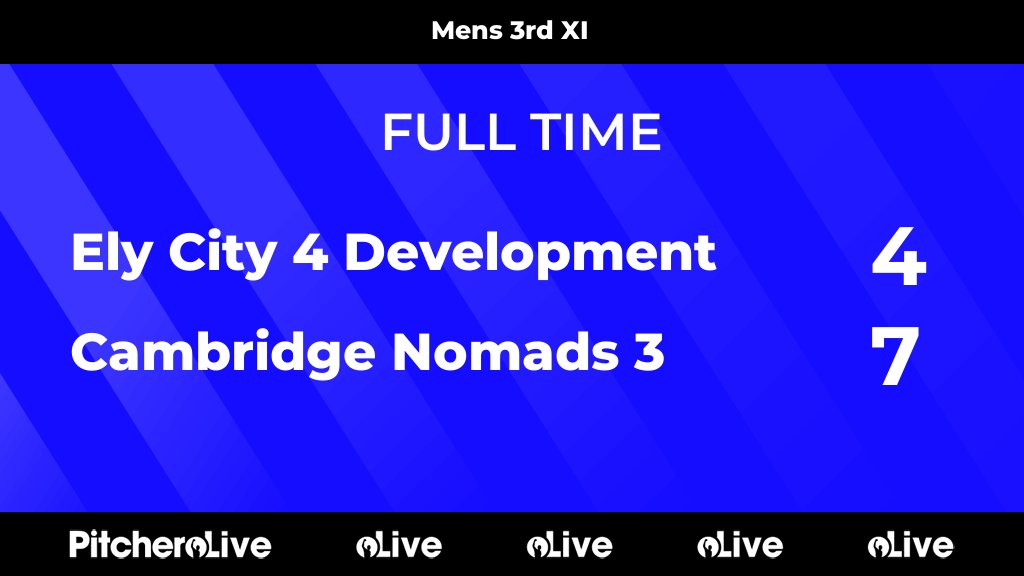FULL TIME: Ely City 4 Development 4 - 7 Cambridge Nomads 3
#ELYCAM #Pitchero
cambridgenomadshockeyclub.co.uk/teams/74105/ma…