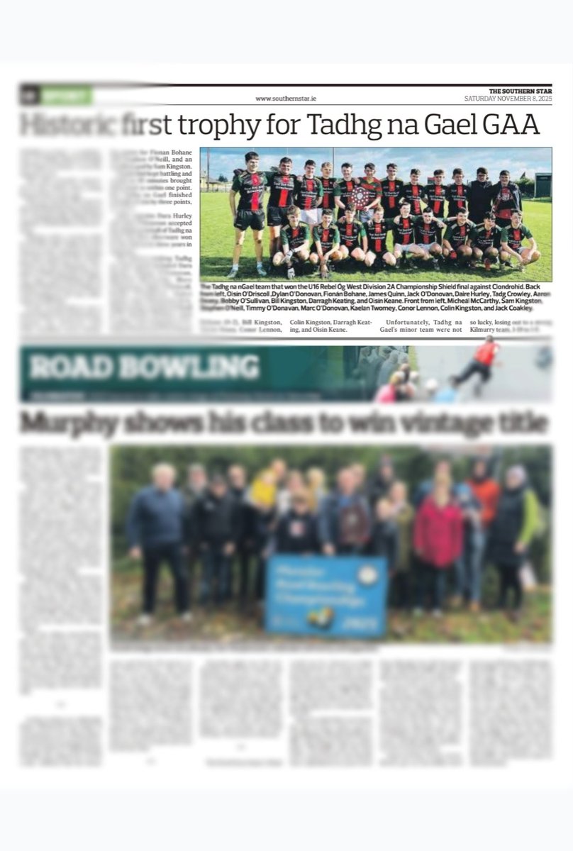 Historic first trophy for Tadhg na Gael - this week's <a href="/SouthernStarIRL/">The Southern Star</a> 

<a href="/TadhgMacGAACork/">Tadhg MacCarthaigh GAA</a> 

🟢⚫🔴🟡