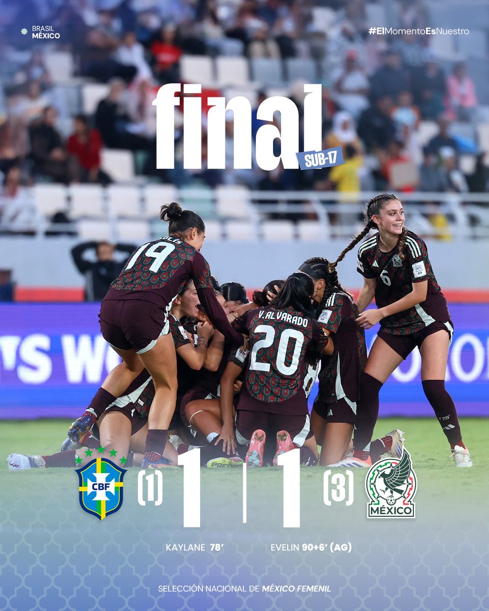 #Sub17 A LA CABEZA EN LOS ONCE PASOS ⚽️

Manos firmes, tiros perfectos: ¡somos de bronce! 🥉💚

✨𝐌𝐄́𝐗𝐈𝐂𝐎𝐎𝐎𝐎𝐎, 𝐓𝐄𝐑𝐂𝐄𝐑 𝐋𝐔𝐆𝐀𝐑 𝐄𝐍 𝐌𝐀𝐑𝐑𝐔𝐄𝐂𝐎𝐒 𝟐𝟎𝟐𝟓.✨

#ElMomentoEsNuestro