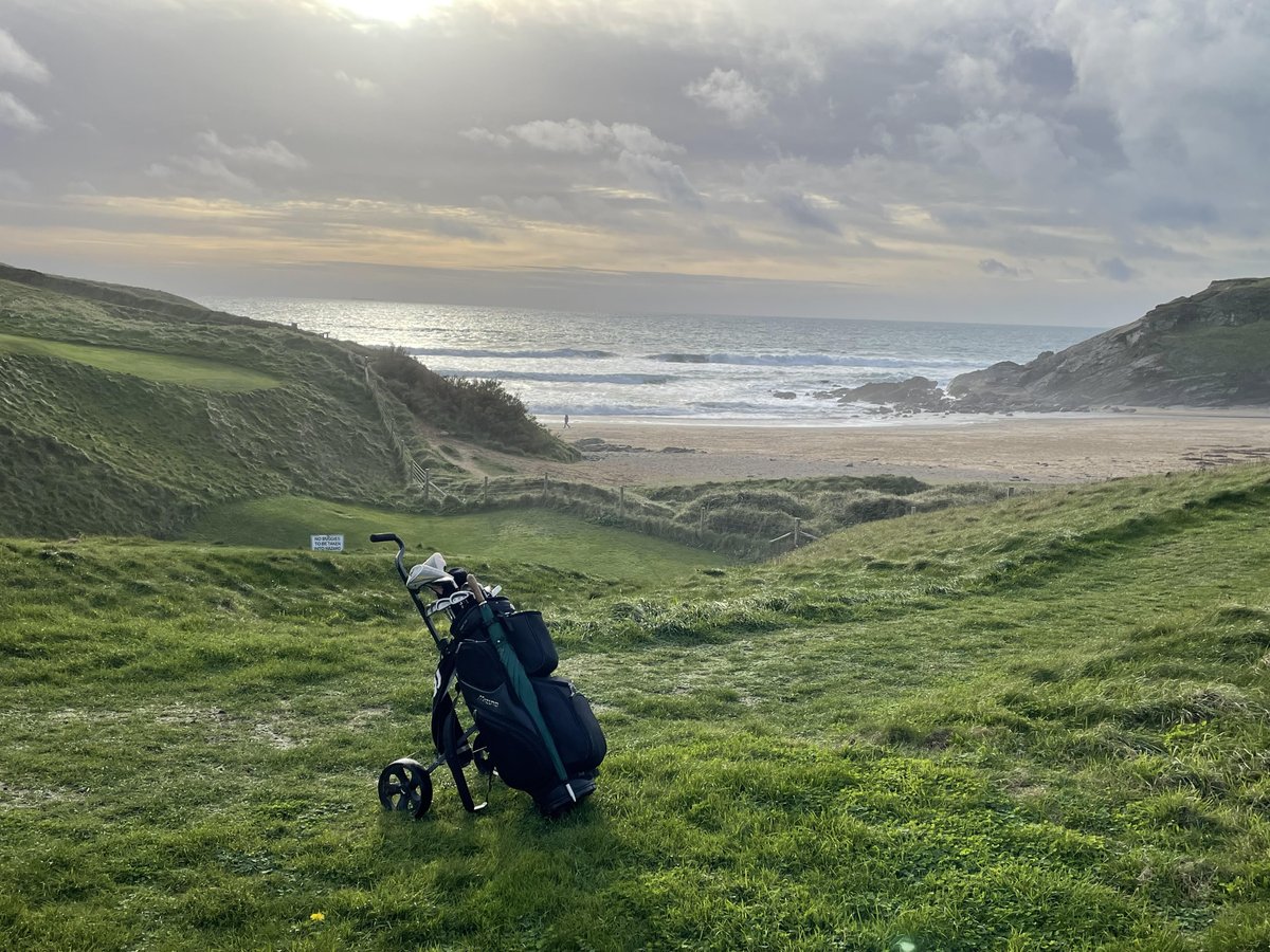 The golf shots were variable today but, the backdrop was sensational. The west Cornwall coast is probably the most beautiful land in the world.