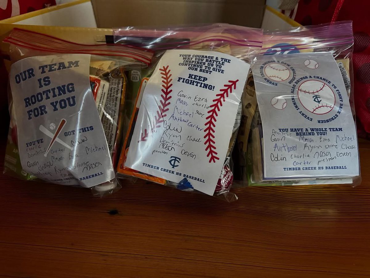 TCreekSports's tweet image. Big thanks to our @TCreekBaseball for stepping up and assembling Chemo Care bags for local cancer patients ⚾️💙 Hope they bring a smile to patients through an otherwise difficult time!

So proud of these guys and thankful to my boosters!
#ChargerPride @theunforgottenhaven