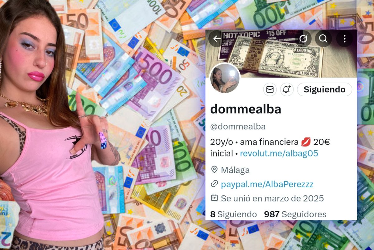 DommeAlbaFans's tweet photo. Mi DIOSA @dommealba es la Choni PERFECTA para complacer a cualquier Sumiso Financiero.

Visitad su perfil @dommealba y escribidle.

Os va a encantar !!!!

#findom 
#sumisofinanciero 
#diosa
#choni
#chav
#sugarbaby 
#poligonera https://t.co/1rQ00ypw3w