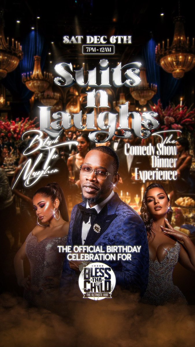 rileythechef's tweet photo. THE NEXT LINK UP THE OFFICIAL BIRTHDAY CELEBRATION FOR BLESS THA CHILD! #SUITSNLAUGHS SATURDAY DEC 6TH 

https://t.co/c5munl9xVG https://t.co/dfcLuTiGUF