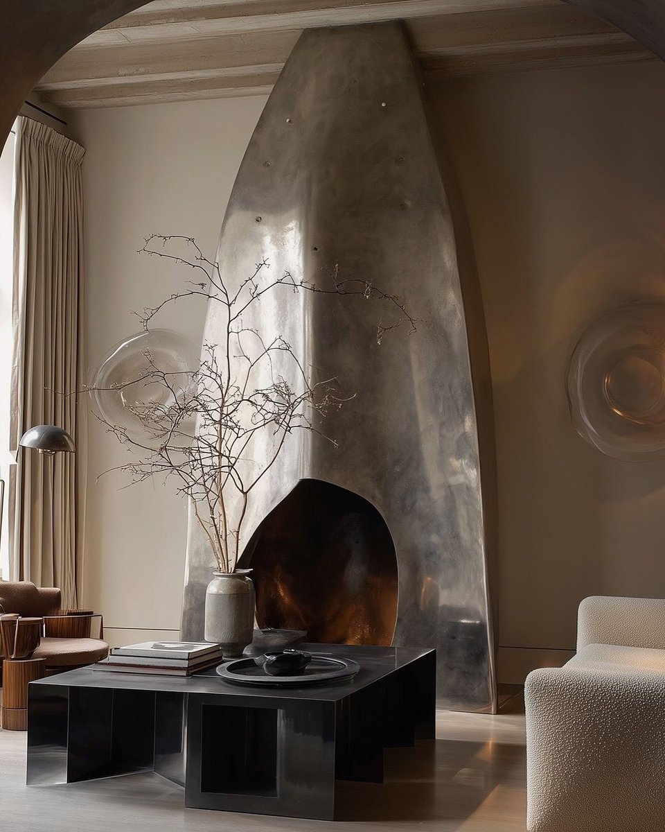 INTERIORBYHUT's tweet photo. Chrome fireplace concepts by Bettencourt Manor https://t.co/Vr9kqX6kry