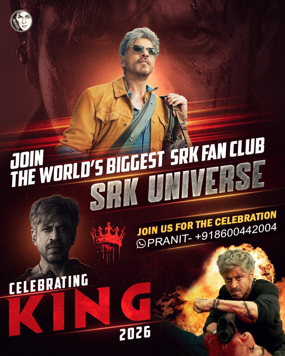 IMP : WhatsApp Pranit on +918600442004 to join the biggest Fan club of SRK for King 👑 

<a href="/iamsrk/">Shah Rukh Khan</a> <a href="/justSidAnand/">Siddharth Anand</a> <a href="/iam_pranit/">Pranit Shirore</a> <a href="/RedChilliesEnt/">Red Chillies Entertainment</a> #KING #KINGTitleReveal #ShahRukhKhan #SRK #KingKhan #SiddharthAnand