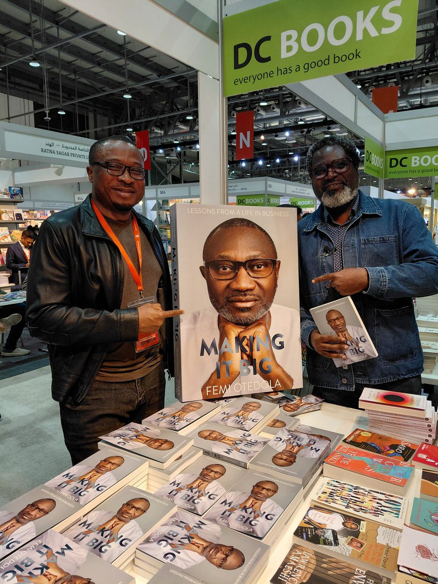 Making It Big by @realfemiotedola is the only book by any author from sub-saharan Africa that has its own stand at the amazing 2025 Sharjah International Book Fair.  Kudos to the publisher, <a href="/eimasuen/">Eghosa Imasuen</a>!  <a href="/channelsbooks/">Channels Book Club</a>