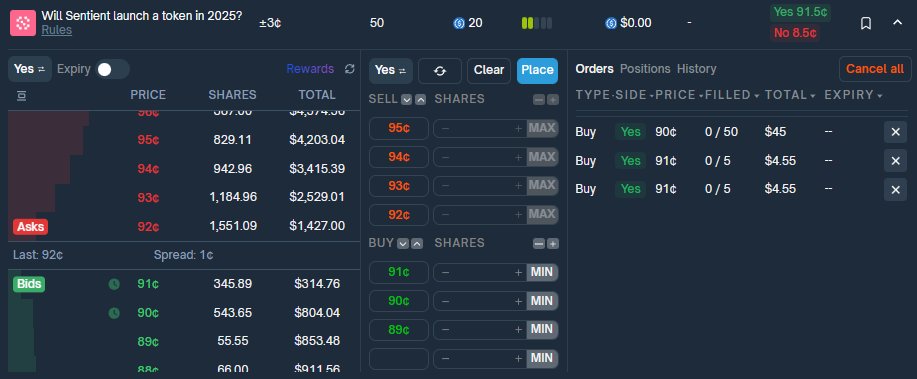mooxy_web3's tweet image. my first lp position in polymarket

opened testing orders near the midpoint price, should I farm in such way or hide the lp deeper, under 85¢ for this market?