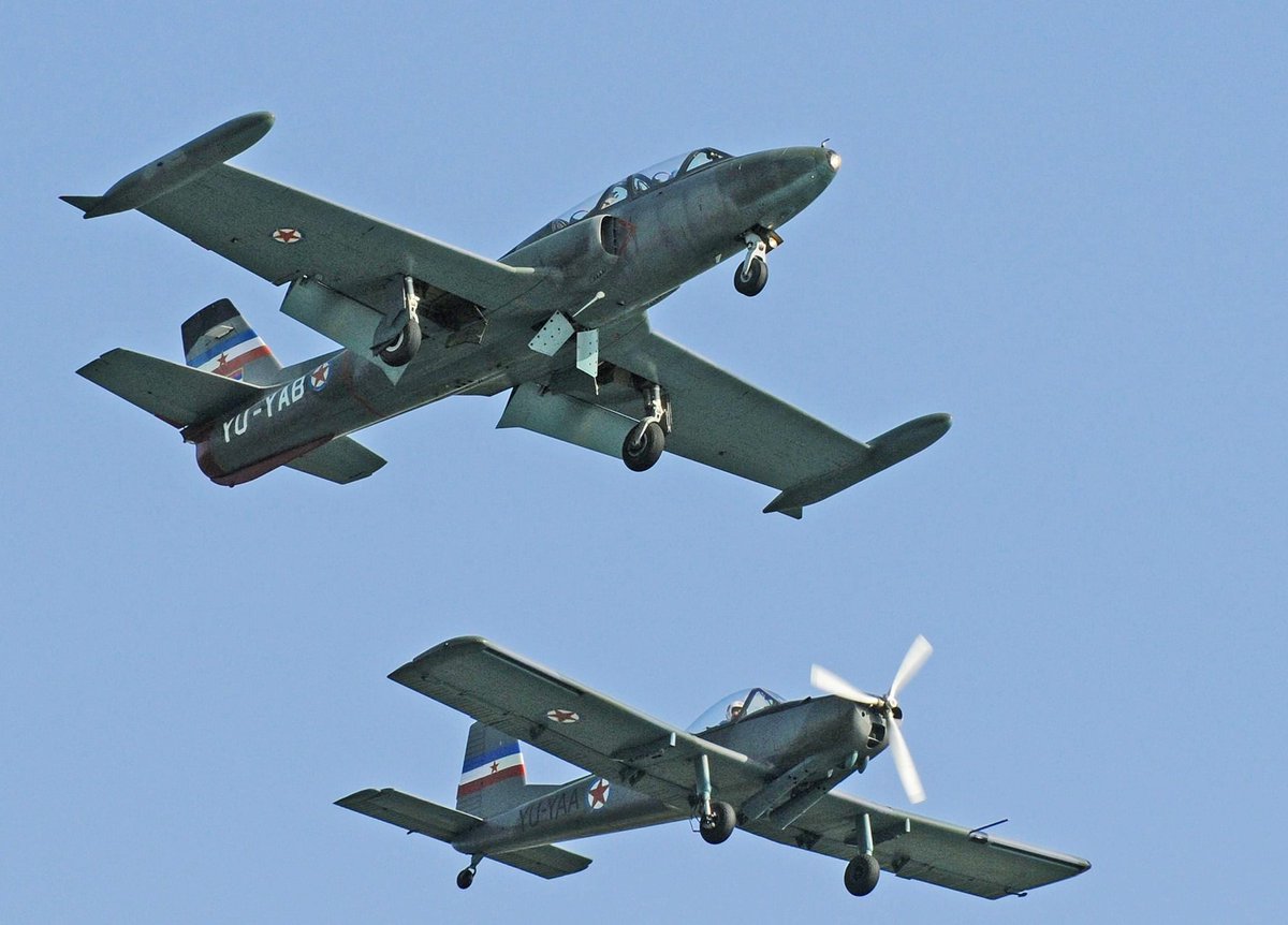 Yugoslav training/CAS jet plane G-2 "Galeb" and J-20 "Kraguj" aircraft