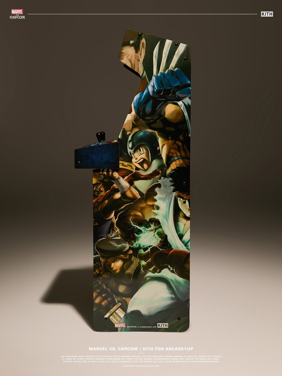 JustFreshKicks's tweet image. Kith x Arcade1Up "Marvel vs. Capcom" Gaming Machine 🕹️ 

🗓️ November 10th
💰 $895